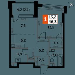 2-BD Apartment Sale, 46.3 sq. m. at Rotterdam, Varshavskoye Highway, 37Ак1с2, Moscow, Russia #2