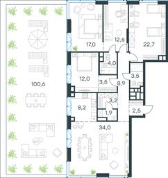 4-BD Apartment Sale, 164.2平方米 at Level Prichalnyi, Prichalny Drive, 8к1, Moscow, Russia #4