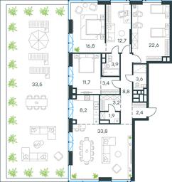4-BD Apartment Sale, 164.2平方米 at Level Prichalnyi, Prichalny Drive, 8к1, Moscow, Russia #2 4-BD Apartment Sale, 164.2平方米 at Level Prichalnyi, Prichalny Drive, 8к1, Moscow, Russia #2
