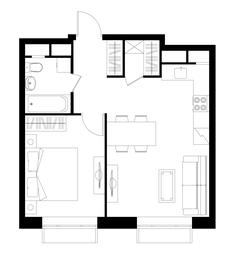 2-BD Apartment Sale, 42.89平方米 at Novograd Pavlino, Kosinskoye shosse, 2, Novoye Pavlino Microdistrict, Balashikha, Moscow Region, Russia #2