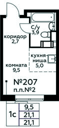 Apartment Sale, 21.1平方米 at Tsvetochnye Poliany, kvartal № 23, Filimonkovskoye Municipal Formation, Moscow, Russia #3 Apartment Sale, 21.1平方米 at Tsvetochnye Poliany, kvartal № 23, Filimonkovskoye Municipal Formation, Moscow, Russia #3