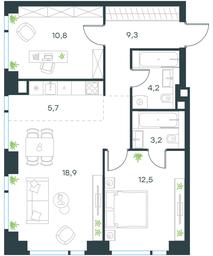 2-BD Apartment Sale, 64.6平方米 at Level Michurinskiy, Озёрная улица, вл1, Москва, Россия #2 2-BD Apartment Sale, 64.6平方米 at Level Michurinskiy, Озёрная улица, вл1, Москва, Россия #2