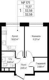 Apartment Sale, 32.58平方米 at Tsvetochnye Polyany City, kvartal № 165, Filimonkovskoye Municipal Formation, Moscow, Russia #3 Apartment Sale, 32.58平方米 at Tsvetochnye Polyany City, kvartal № 165, Filimonkovskoye Municipal Formation, Moscow, Russia #3
