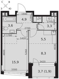 1-BD Apartment Sale, 43.4 sq. m. at Rotterdam, Varshavskoye Highway, 37Ак1с2, Moscow, Russia #3 1-BD Apartment Sale, 43.4 sq. m. at Rotterdam, Varshavskoye Highway, 37Ак1с2, Moscow, Russia #3