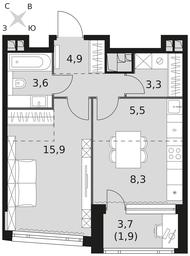Продажа 1-комн. квартиры, 43,4 м² в ЖК «Роттердам», Варшавское шоссе, 37Ак1с2, Москва, Россия #4
