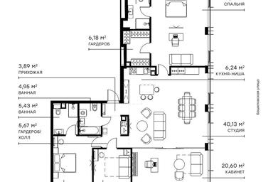 4-BD Apartment Sale, 153.2平方米 at Symphony 34, 2nd Khutorskaya Street, 38А, Moscow, Russia #2 4-BD Apartment Sale, 153.2平方米 at Symphony 34, 2nd Khutorskaya Street, 38А, Moscow, Russia #2