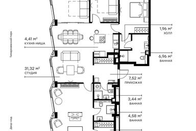 4-BD Apartment Sale, 132.6 sq. m. at Symphony 34, 2nd Khutorskaya Street, 38А, Moscow, Russia #2 4-BD Apartment Sale, 132.6 sq. m. at Symphony 34, 2nd Khutorskaya Street, 38А, Moscow, Russia #2