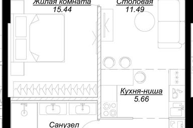 1-BD Apartment Sale, 43.46平方米 at Mod, 4th Maryinoy Roschi Street, 12с9, Moscow, Russia #2 1-BD Apartment Sale, 43.46平方米 at Mod, 4th Maryinoy Roschi Street, 12с9, Moscow, Russia #2