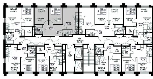 1-BD Apartment Sale, 55.17 sq. m. at Kvartal Rumyantsevo, ulitsa Admirala Kornilova, с1, Mosrentgen Settlement, Moscow, Russia #2