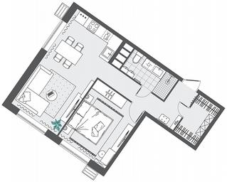 1-BD Apartment Sale, 46.59 sq. m. at Kvartal Rumyantsevo, ulitsa Admirala Kornilova, с1, Mosrentgen Settlement, Moscow, Russia #4