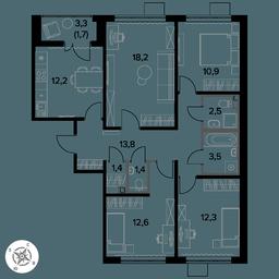 4-BD Apartment Sale, 90.5 sq. m. at Pervy Donskoj, zhiloy mikrorayon Sapronovo, derevnya Sapronovo, Leninskiy City District, Moscow Region, Russia #3 4-BD Apartment Sale, 90.5 sq. m. at Pervy Donskoj, zhiloy mikrorayon Sapronovo, derevnya Sapronovo, Leninskiy City District, Moscow Region, Russia #3