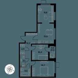 3-BD Apartment Sale, 70.2 sq. m. at Pervy Donskoj, zhiloy mikrorayon Sapronovo, derevnya Sapronovo, Leninskiy City District, Moscow Region, Russia #3 3-BD Apartment Sale, 70.2 sq. m. at Pervy Donskoj, zhiloy mikrorayon Sapronovo, derevnya Sapronovo, Leninskiy City District, Moscow Region, Russia #3