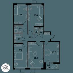 4-BD Apartment Sale, 109.5 sq. m. at Pervy Donskoj, zhiloy mikrorayon Sapronovo, derevnya Sapronovo, Leninskiy City District, Moscow Region, Russia #3 4-BD Apartment Sale, 109.5 sq. m. at Pervy Donskoj, zhiloy mikrorayon Sapronovo, derevnya Sapronovo, Leninskiy City District, Moscow Region, Russia #3