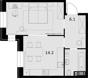1-BD Apartment Sale, 41.6 sq. m. at Teatralnyi Kvartal, Rotmistrova Street, 2, Moscow, Russia #2 1-BD Apartment Sale, 41.6 sq. m. at Teatralnyi Kvartal, Rotmistrova Street, 2, Moscow, Russia #2