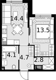 1-BD Apartment Sale, 39.5 sq. m. at Malevich, Otradnaya Street, 8, Moscow, Russia #4