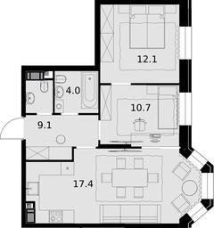 2-BD Apartment Sale, 57.1 sq. m. at Teatralnyi Kvartal, Rotmistrova Street, 2, Moscow, Russia #2 2-BD Apartment Sale, 57.1 sq. m. at Teatralnyi Kvartal, Rotmistrova Street, 2, Moscow, Russia #2