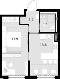 1-BD Apartment Sale, 38.2平方米 at Malevich, Otradnaya Street, 8, Moscow, Russia #4