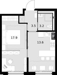 1-BD Apartment Sale, 38.2平方米 at Malevich, Otradnaya Street, 8, Moscow, Russia #2