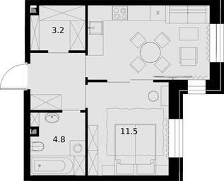 1-BD Apartment Sale, 38.5平方米 at Teatralnyi Kvartal, Rotmistrova Street, 2, Moscow, Russia #2