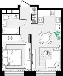 1-BD Apartment Sale, 37.13 sq. m. at Novograd Pavlino, Kosinskoye shosse, 2, Novoye Pavlino Microdistrict, Balashikha, Moscow Region, Russia #4