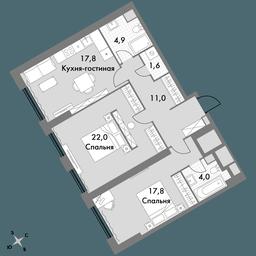 3-BD Apartment Sale, 79.1 sq. m. at Arkhitektor, Akademika Volgina Street, 2Д, Moscow, Russia #3 3-BD Apartment Sale, 79.1 sq. m. at Arkhitektor, Akademika Volgina Street, 2Д, Moscow, Russia #3