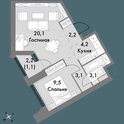2-BD Apartment Sale, 43.3 sq. m. at Arkhitektor, Akademika Volgina Street, 2Д, Moscow, Russia #3 2-BD Apartment Sale, 43.3 sq. m. at Arkhitektor, Akademika Volgina Street, 2Д, Moscow, Russia #3