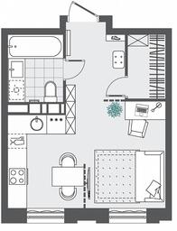 Apartment Sale, 27.2 sq. m. at Kvartal Rumyantsevo, ulitsa Admirala Kornilova, с1, Mosrentgen Settlement, Moscow, Russia #3