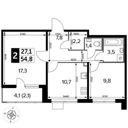 2-BD Apartment Sale, 54.7 sq. m. at Pervyi Lermontovskiy, zhiloy kompleks 1-y Lermontovskiy, Lyubertsy, Moscow Region, Russia #2 2-BD Apartment Sale, 54.7 sq. m. at Pervyi Lermontovskiy, zhiloy kompleks 1-y Lermontovskiy, Lyubertsy, Moscow Region, Russia #2