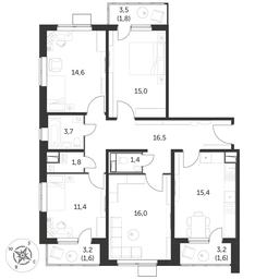 4-BD Apartment Sale, 100.9平方米 at Pervyi Lermontovskiy, zhiloy kompleks 1-y Lermontovskiy, Lyubertsy, Moscow Region, Russia #3 4-BD Apartment Sale, 100.9平方米 at Pervyi Lermontovskiy, zhiloy kompleks 1-y Lermontovskiy, Lyubertsy, Moscow Region, Russia #3