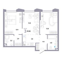 2-BD Apartment Sale, 60.2 sq. m. at Strana.Ozernaya, Ozyornaya Street, 42с7, Moscow, Russia #4