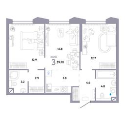 2-BD Apartment Sale, 60.2平方米 at Strana.Ozernaya, Ozyornaya Street, 42с7, Moscow, Russia #3 2-BD Apartment Sale, 60.2平方米 at Strana.Ozernaya, Ozyornaya Street, 42с7, Moscow, Russia #3