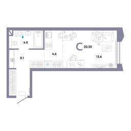 Apartment Sale, 30.6平方米 at Strana.Ozernaya, Ozyornaya Street, 42с7, Moscow, Russia #3 Apartment Sale, 30.6平方米 at Strana.Ozernaya, Ozyornaya Street, 42с7, Moscow, Russia #3