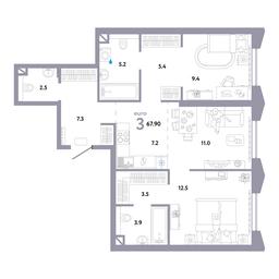 2-BD Apartment Sale, 68.1平方米 at Strana.Ozernaya, Ozyornaya Street, 42с7, Moscow, Russia #3
