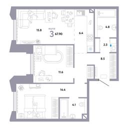 2-BD Apartment Sale, 68.1 sq. m. at Strana.Ozernaya, Ozyornaya Street, 42с7, Moscow, Russia #2 2-BD Apartment Sale, 68.1 sq. m. at Strana.Ozernaya, Ozyornaya Street, 42с7, Moscow, Russia #2