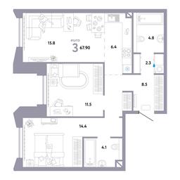2-BD Apartment Sale, 68.1 sq. m. at Strana.Ozernaya, Ozyornaya Street, 42с7, Moscow, Russia #3 2-BD Apartment Sale, 68.1 sq. m. at Strana.Ozernaya, Ozyornaya Street, 42с7, Moscow, Russia #3