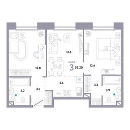 2-BD Apartment Sale, 58.2 sq. m. at Strana.Ozernaya, Ozyornaya Street, 42с7, Moscow, Russia #2 2-BD Apartment Sale, 58.2 sq. m. at Strana.Ozernaya, Ozyornaya Street, 42с7, Moscow, Russia #2