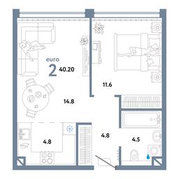 1-BD Apartment Sale, 40.2 sq. m. at Strana.Ozernaya, Ozyornaya Street, 42с7, Moscow, Russia #3 1-BD Apartment Sale, 40.2 sq. m. at Strana.Ozernaya, Ozyornaya Street, 42с7, Moscow, Russia #3