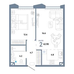 1-BD Apartment Sale, 42.7 sq. m. at Strana.Ozernaya, Ozyornaya Street, 42с7, Moscow, Russia #4