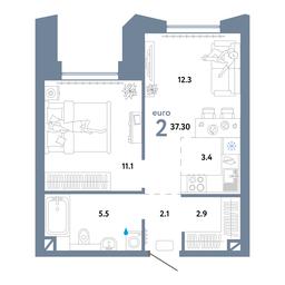 1-BD Apartment Sale, 37.8平方米 at Strana.Ozernaya, Ozyornaya Street, 42с7, Moscow, Russia #3 1-BD Apartment Sale, 37.8平方米 at Strana.Ozernaya, Ozyornaya Street, 42с7, Moscow, Russia #3