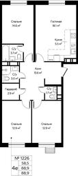 3-BD Apartment Sale, 88.9平方米 at Eko Bunino, prospekt Kuprina, 34к1, Sosenskoye Settlement, Moscow, Russia #3