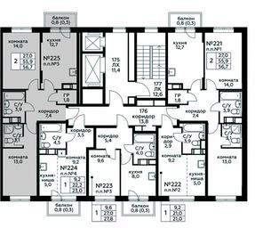 1-BD Apartment Sale, 56.7平方米 at Tsvetochnye Poliany, kvartal № 23, Filimonkovskoye Municipal Formation, Moscow, Russia #2 1-BD Apartment Sale, 56.7平方米 at Tsvetochnye Poliany, kvartal № 23, Filimonkovskoye Municipal Formation, Moscow, Russia #2