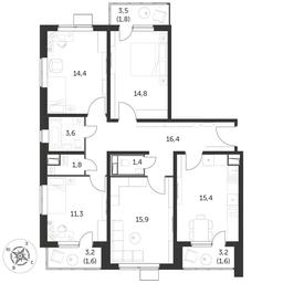4-BD Apartment Sale, 100.4平方米 at Pervyi Lermontovskiy, zhiloy kompleks 1-y Lermontovskiy, Lyubertsy, Moscow Region, Russia #3 4-BD Apartment Sale, 100.4平方米 at Pervyi Lermontovskiy, zhiloy kompleks 1-y Lermontovskiy, Lyubertsy, Moscow Region, Russia #3