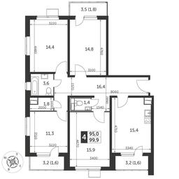 4-BD Apartment Sale, 100.4平方米 at Pervyi Lermontovskiy, zhiloy kompleks 1-y Lermontovskiy, Lyubertsy, Moscow Region, Russia #2 4-BD Apartment Sale, 100.4平方米 at Pervyi Lermontovskiy, zhiloy kompleks 1-y Lermontovskiy, Lyubertsy, Moscow Region, Russia #2