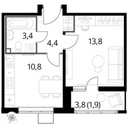 1-BD Apartment Sale, 34.2 sq. m. at Pervyi Lermontovskiy, zhiloy kompleks 1-y Lermontovskiy, Lyubertsy, Moscow Region, Russia #3 1-BD Apartment Sale, 34.2 sq. m. at Pervyi Lermontovskiy, zhiloy kompleks 1-y Lermontovskiy, Lyubertsy, Moscow Region, Russia #3