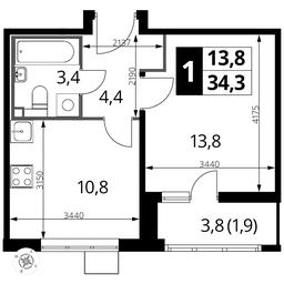 1-BD Apartment Sale, 34.2 sq. m. at Pervyi Lermontovskiy, zhiloy kompleks 1-y Lermontovskiy, Lyubertsy, Moscow Region, Russia #2 1-BD Apartment Sale, 34.2 sq. m. at Pervyi Lermontovskiy, zhiloy kompleks 1-y Lermontovskiy, Lyubertsy, Moscow Region, Russia #2