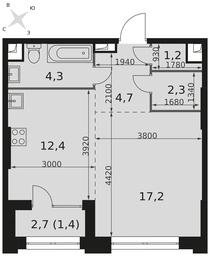 Apartment Sale, 43.5 sq. m. at Sydney City, Shenogina Street, 2, Moscow, Russia #4