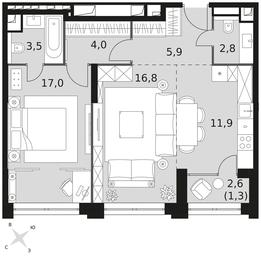 2-BD Apartment Sale, 63.2 sq. m. at Sydney City, Shenogina Street, 2, Moscow, Russia #3 2-BD Apartment Sale, 63.2 sq. m. at Sydney City, Shenogina Street, 2, Moscow, Russia #3