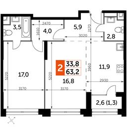 2-BD Apartment Sale, 63.2 sq. m. at Sydney City, Shenogina Street, 2, Moscow, Russia #2 2-BD Apartment Sale, 63.2 sq. m. at Sydney City, Shenogina Street, 2, Moscow, Russia #2