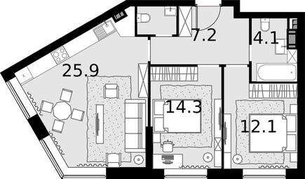 2-BD Apartment Sale, 65.1平方米 at Malevich, Otradnaya Street, 8, Moscow, Russia #2 2-BD Apartment Sale, 65.1平方米 at Malevich, Otradnaya Street, 8, Moscow, Russia #2