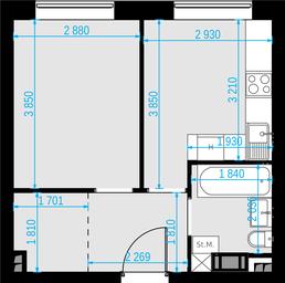 1-BD Apartment Sale, 33.2平方米 at Malevich, Otradnaya Street, 8, Moscow, Russia #4